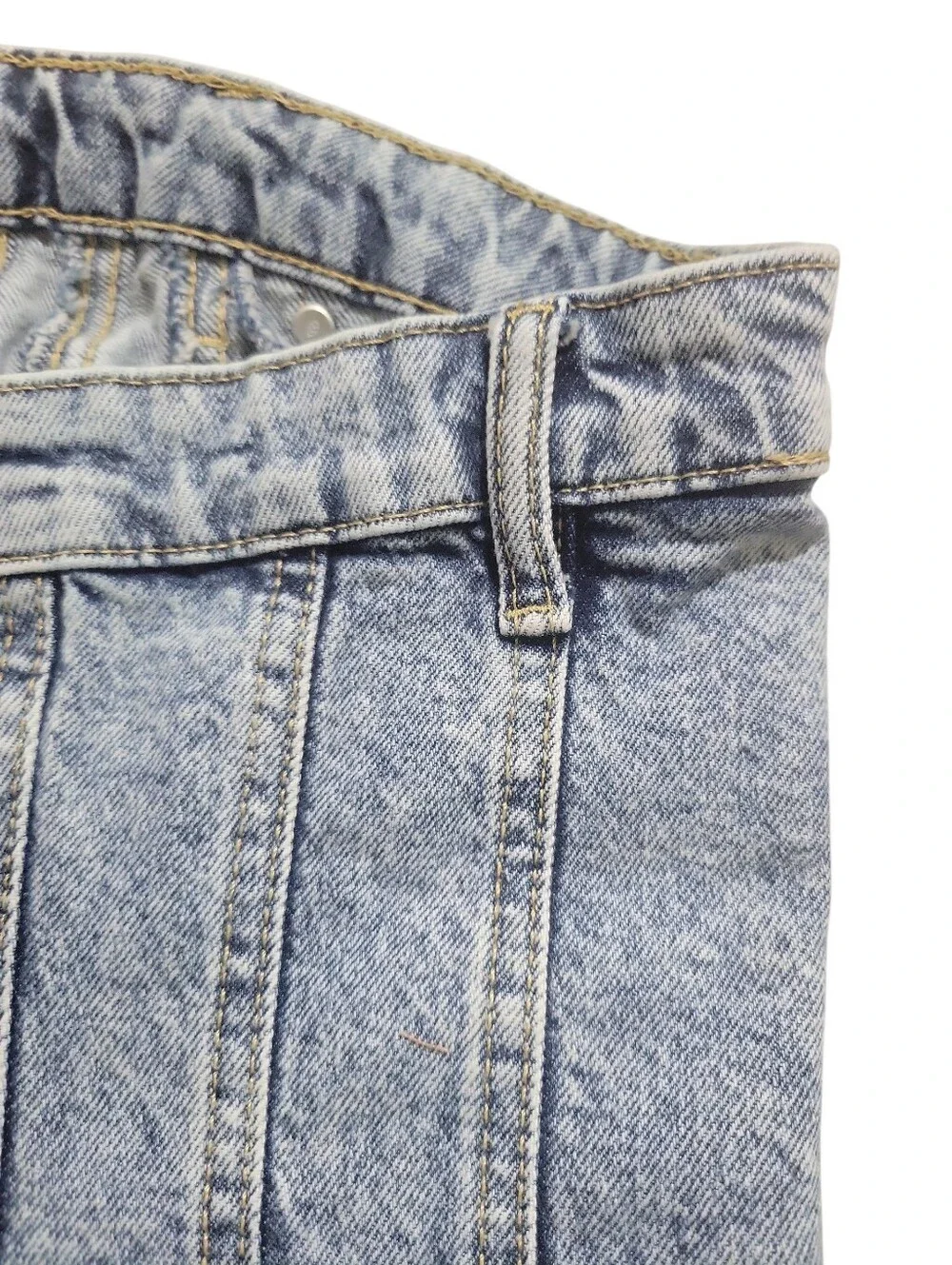 H&M Divided Denim Corset Bustier Top Size M  Zipper Closure Y2K Blue